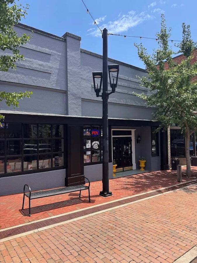 Repainted storefront on a downtown street in Greer, SC