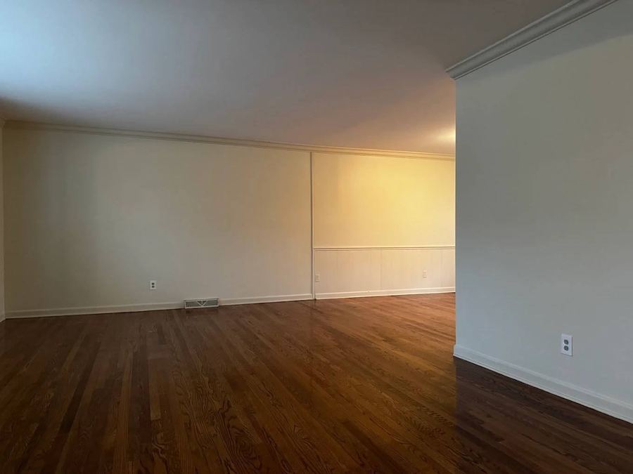 Open room with freshly painted walls, ceiling, and trim
